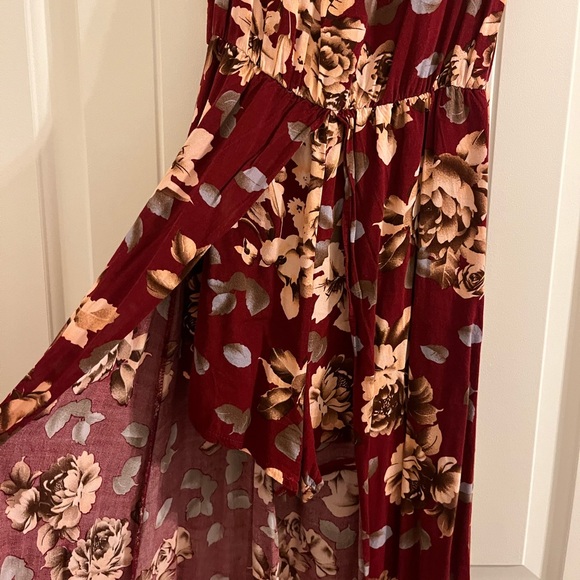 Red Floral Romper Maxi - Picture 2 of 3